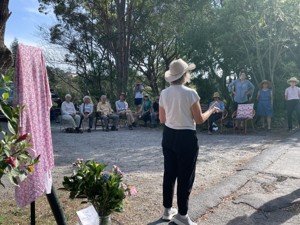 woman addresses group