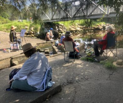 Sketchers at the footbridge